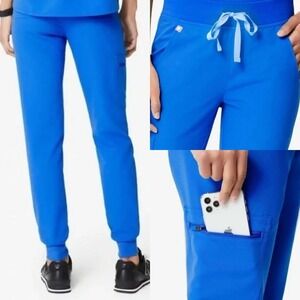 Figs Zamora Blue Joggers Scrub Pants Womens Size Large Technical W18SW2005
